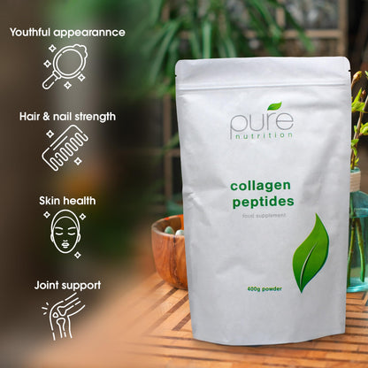 Pure Collagen Powder, Bovine Collagen Peptides Powder by Pure 400g PureUS supplements