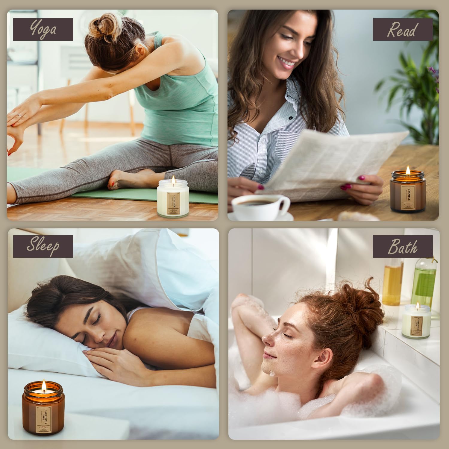 Aromatherapy Candles for Home Scented, 4 Pack Lavender Candles Gifts Set for Women FOMICOAu supplements