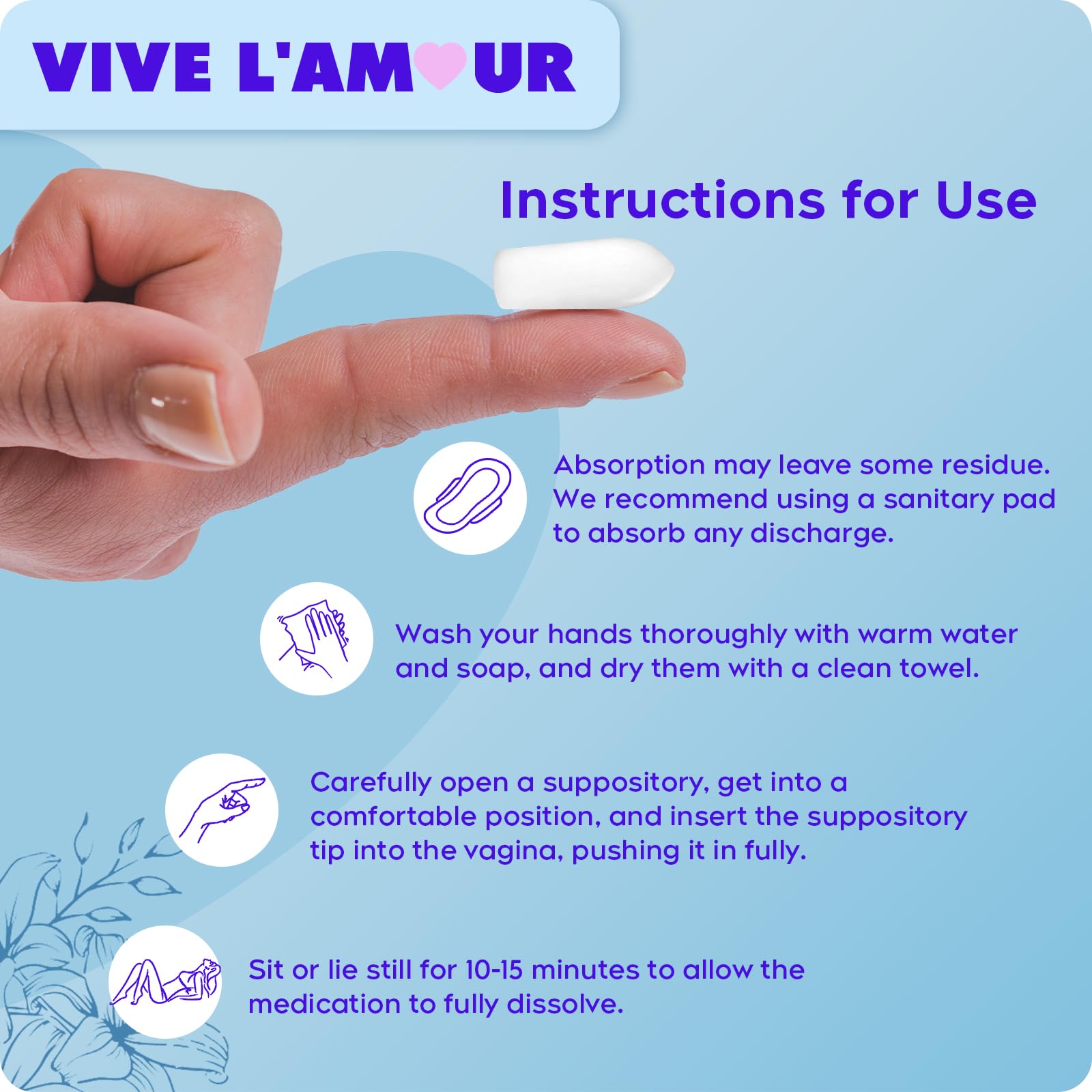 Vive L'Amour 15mg Hyaluronic Acid Vaginal Suppositories (2-Pack, 24 Count), Vaginal Moisturizer, Continuous Hydration, Relieves Vaginal Dryness, Restores Natural Softness & Elasticity, Vaginal Health Vive L'AmourUS supplements