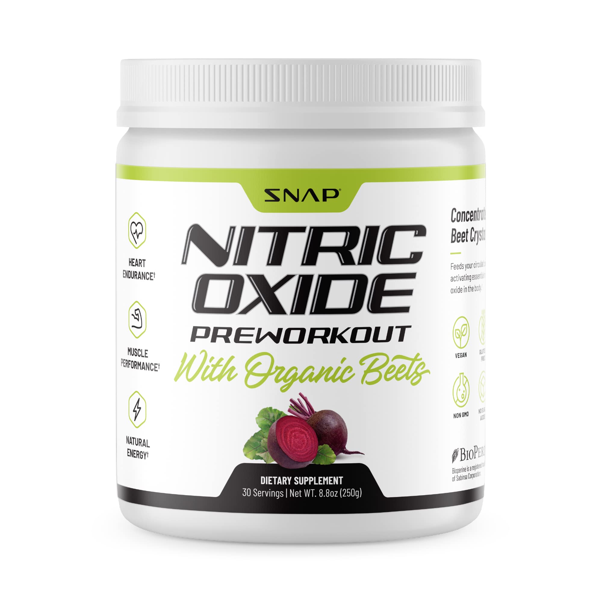 Snap Supplements Preworkout Beet Root Powder, Nitric Oxide Pre Workout with Organic Snap SupplementsAu supplements
