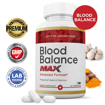 Justified Laboratories (3 Pack Blood Balance Max 1295MG Formula Supplement Pills Justified LaboratoriesUS supplements