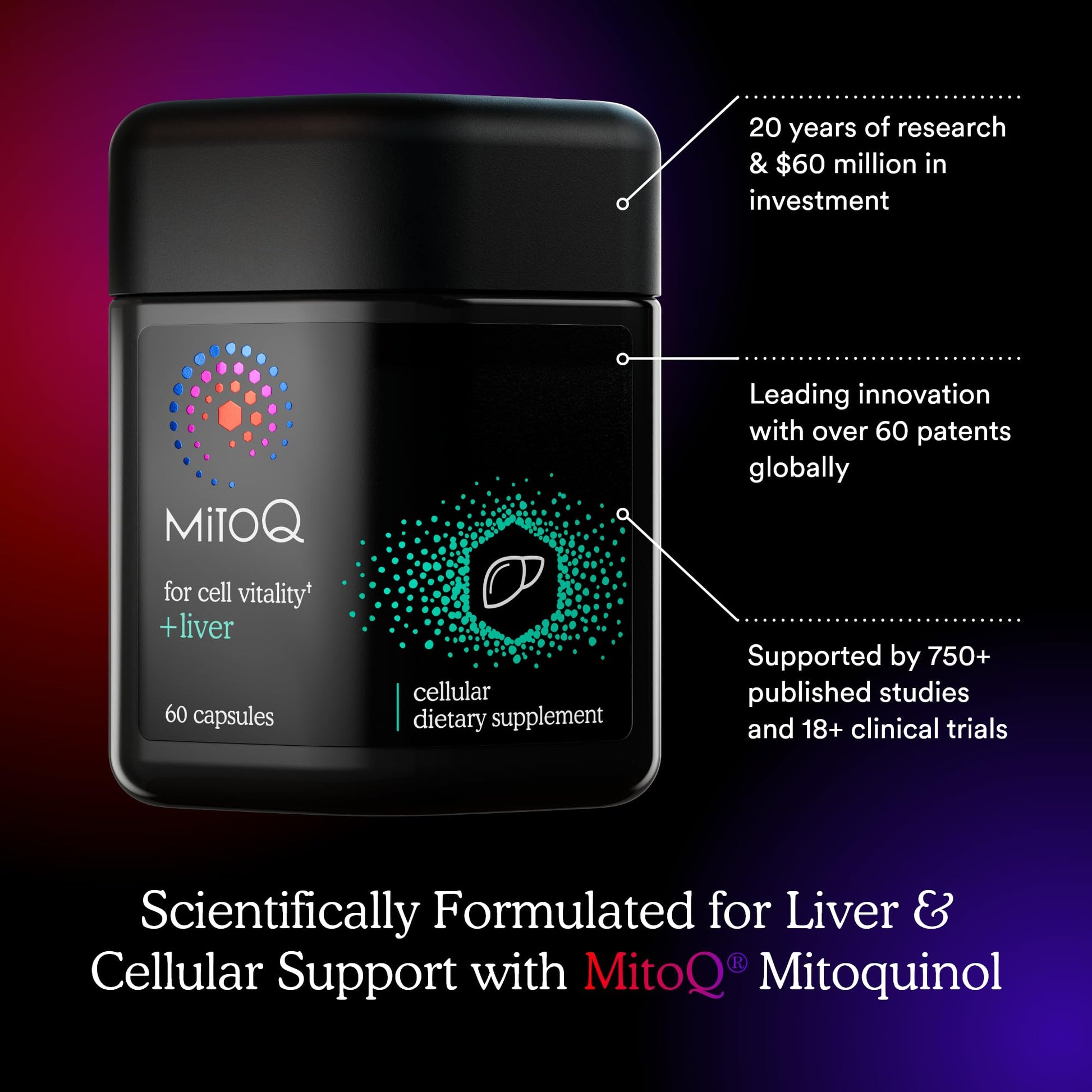 MitoQ +Liver – Advanced Liver Supplement with Highly Bioavailable Milk Thistle, Choline, Selenium Mitoquinol – Supports Metabolism, Body’s Natural Detoxification & Liver Health – 60 Capsules MitoQAu supplements