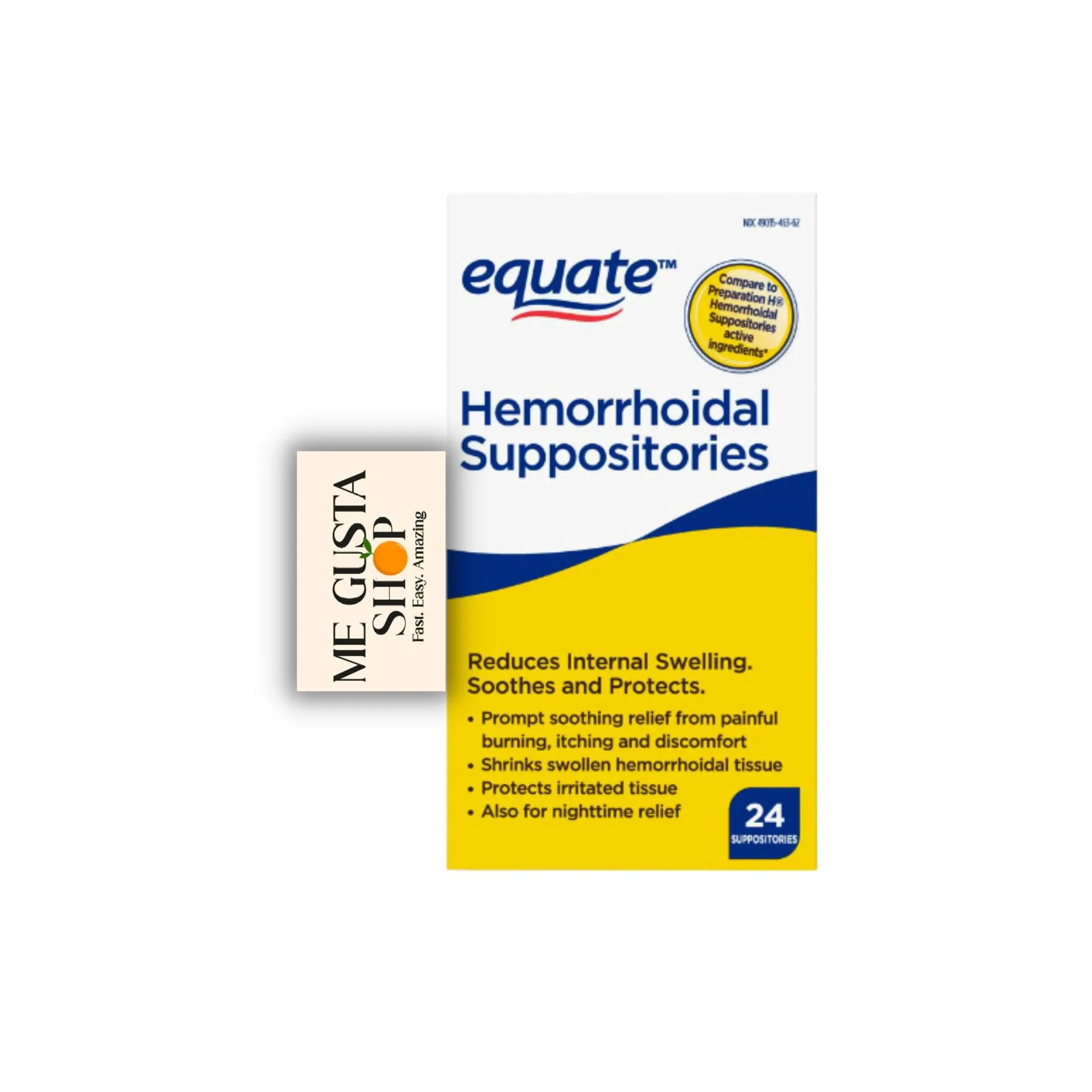 Equate Hemorrhoidal Suppositories 24 Ct Pack of 01 24 Total + me Gusta Sticker ME GUSTA SHOPAu supplements