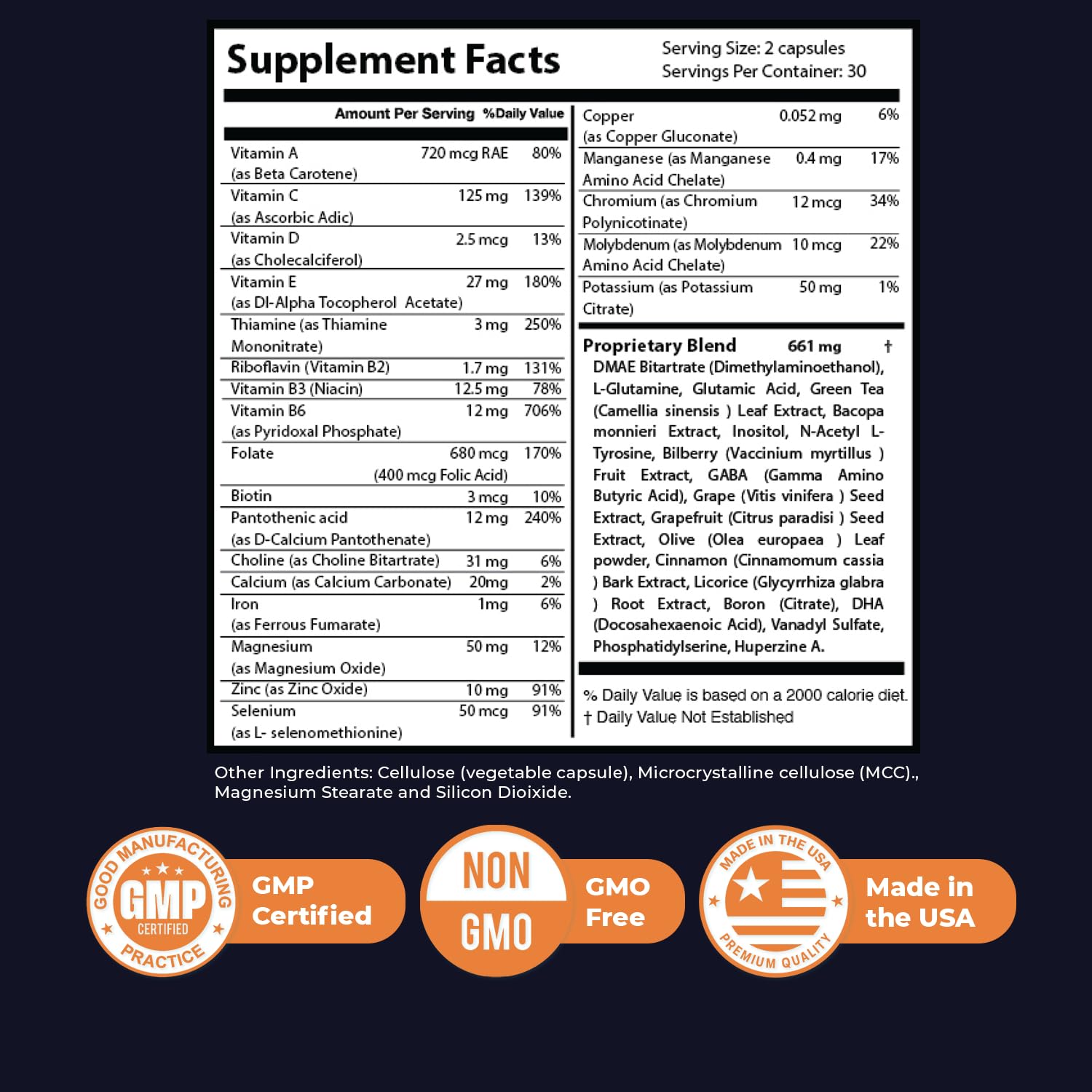 Nature’s NutriWave Memory Lift Capsules – Natural Daily Supplement with Vitamins A, C, D, E, B-Complex, Biotin & Choline – Made in USA, GMP-Certified, Non-GMO, Vegetarian – 60 Caps, 1 Month Supply Nature’s NutriWaveAu supplements