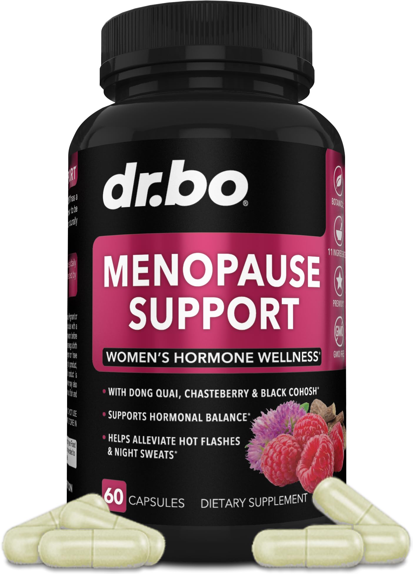 Menopause Supplements for Women Support Pills - Natural Menopause Relief for Hot Flashes, Night Sweats & Mood Swings with Dong Quai, Chasteberry & Black Cohosh - Hormone Balance for Women Supplement DR. BOAu supplements