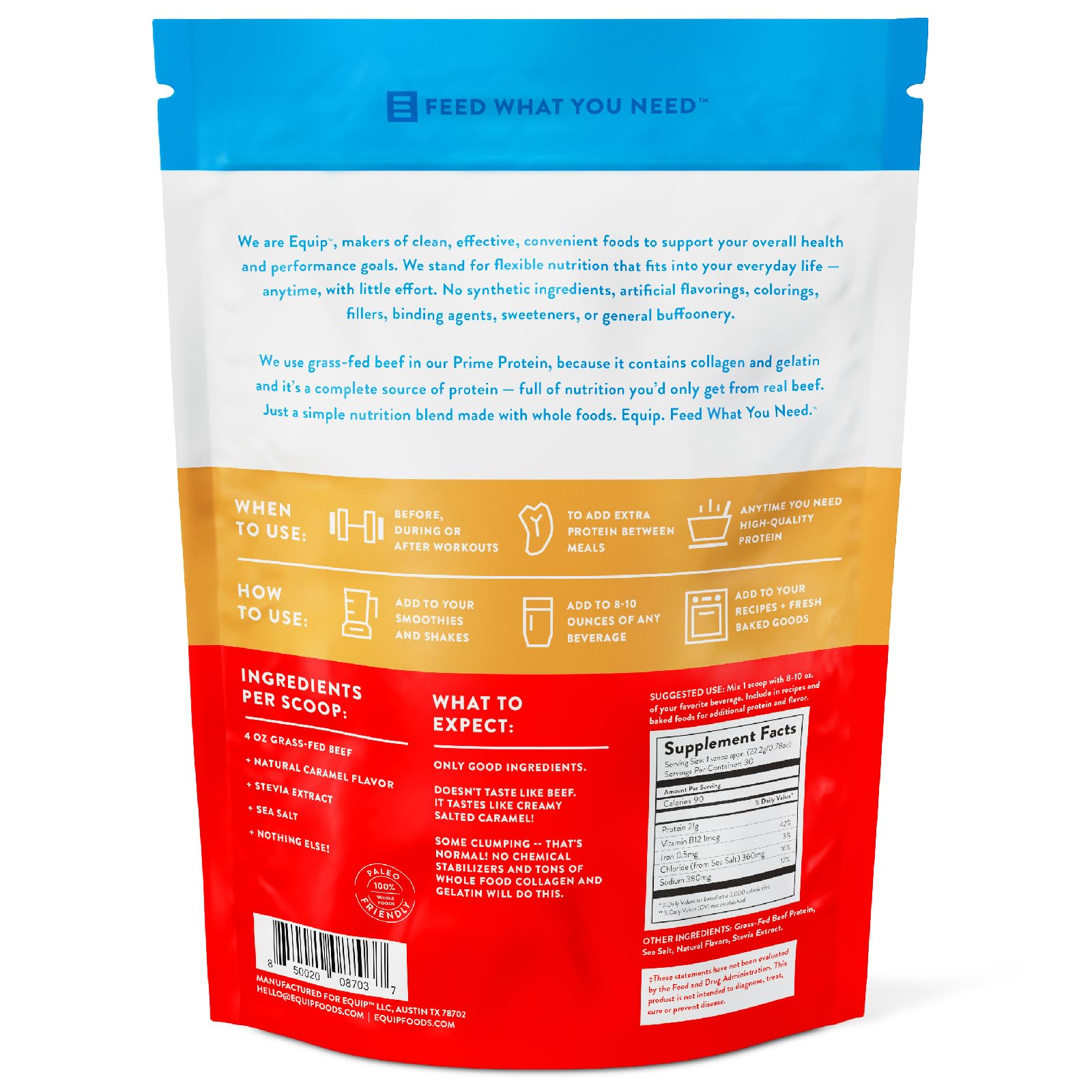 Equip Foods Prime Protein - Grass Fed Beef Protein Powder Isolate - Paleo and Keto EquipUS supplements