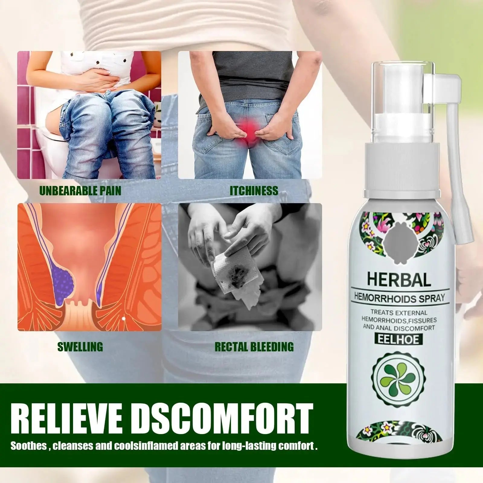 Juztec Hemorrhoid Treatment - Fast Relief with Hemocare Herbal Hemorrhoids Spray & Analese Numb Cream (1 PCS) JuztecAu supplements