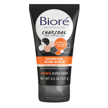 Bioré Charcoal Acne Face Scrub, with 1% Salicylic Acid and Natural Charcoal, Helps Prevent BioreUS supplements