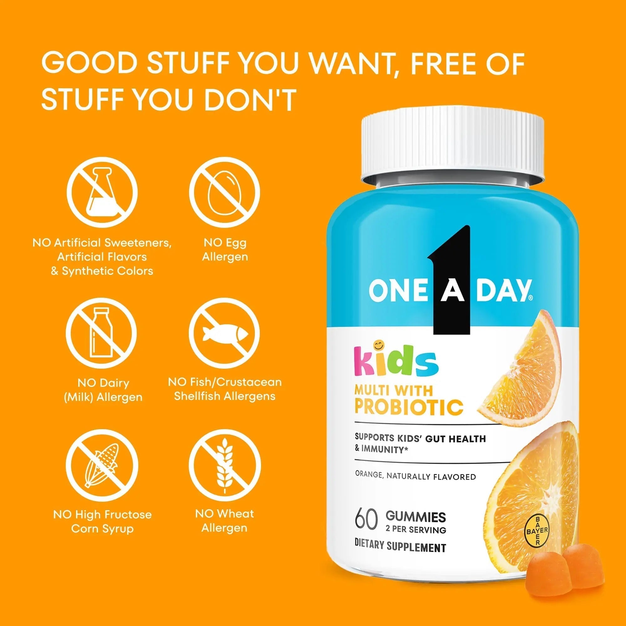 One A Day Kids Multivitamin with Probiotic, Multivitamin Gummies, Kids Probiotic for Digestive Health, Gummy Vitamins ONE A DAYAu supplements