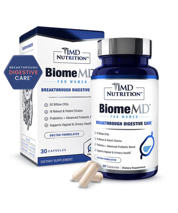 1MD Nutrition BiomeMD Probiotics for Women - Daily Prebiotics and Probiotics for Women - More Than 60 Billion CFUs, 15 Strains - Womens Probiotic to Support Urinary