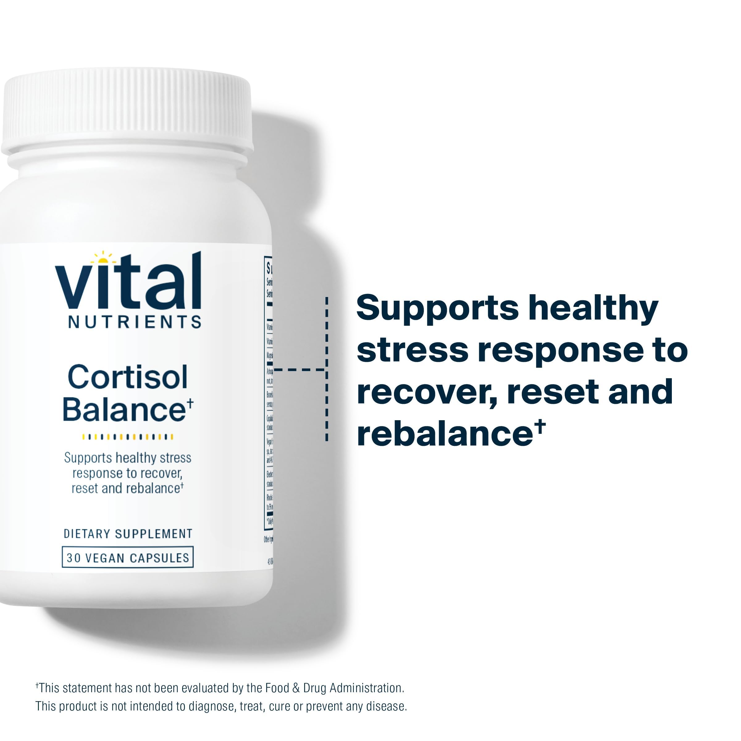 Vital Nutrients Cortisol Balance - Vegan Stress Relief Supplement - Cortisol Manager Supports Energy & Stress Levels - Ashwagandha & Magnesium for Relaxation - Gluten, Dairy, Soy Free - 30 Capsules Vital NutrientsAu supplements