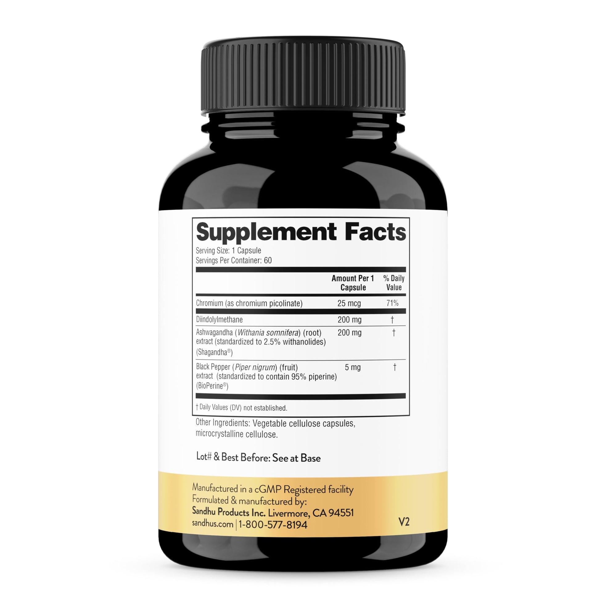 Sandhu's DIM Supplement 200 mg -60 Capsules - Diindolymethane with Ashwagandha & Bioperine Hormone Balance for Women & Men, Hormonal Acne Supplements Sandhu'sAu supplements