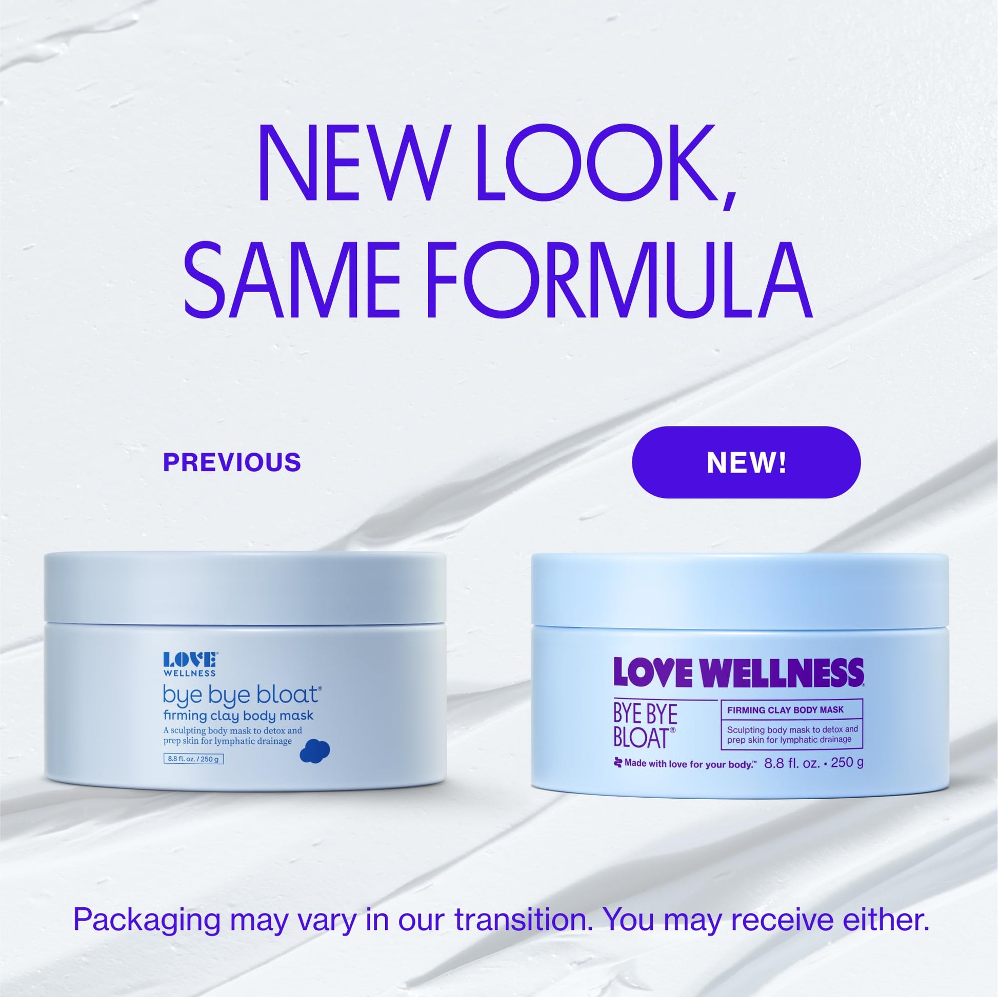 Love Wellness Bye Bye Bloat Firming Clay Body Mask | Lymphatic Drainage Body Mask for Women | Support Bloating Relief, Skin Hydration & Boost Circulation | Caffeine, Grapefruit & Peppermint Oil | 250g Love WellnessUS supplements