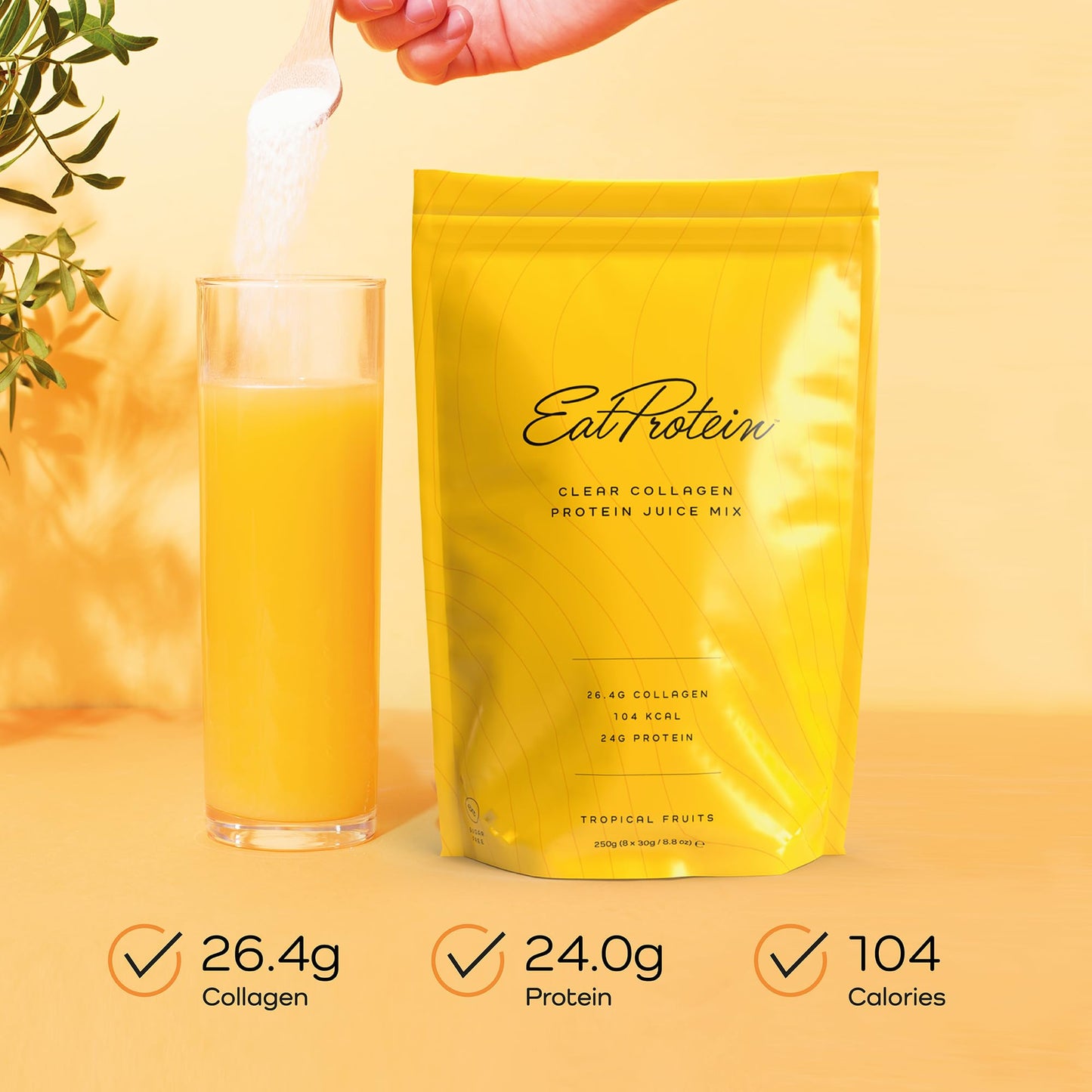 EatProtein Tropical Fruits Collagen Protein Juice Drink Mix | 24g Protein | 26.4g Collagen | 8X Servings EatProteinUS supplements
