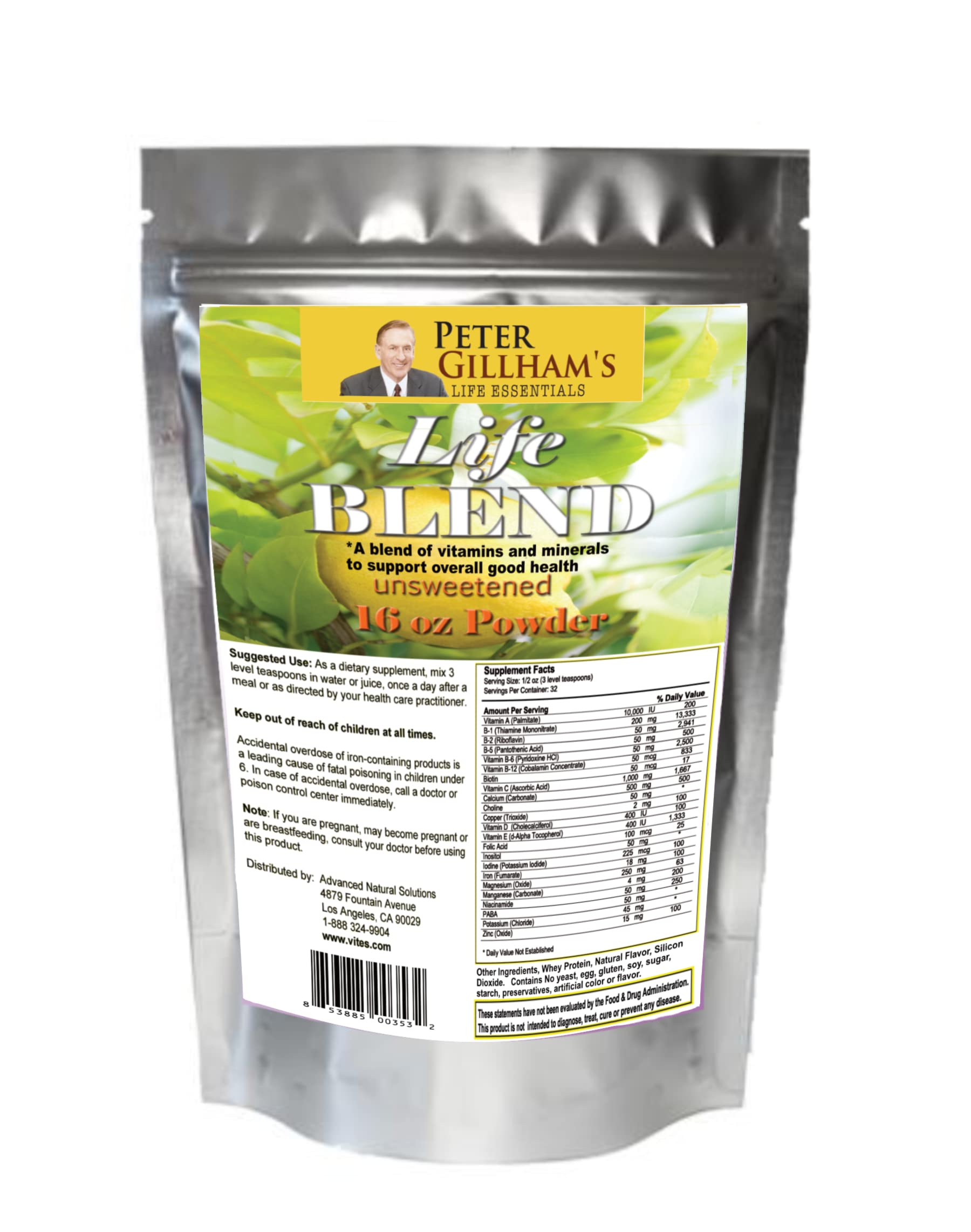 Peter's Choice Life Blend, 16oz, Multivitamin & Mineral Powder, Unsweetened, 32 Servings per Container. Made in The USA Peter's ChoiceAu supplements