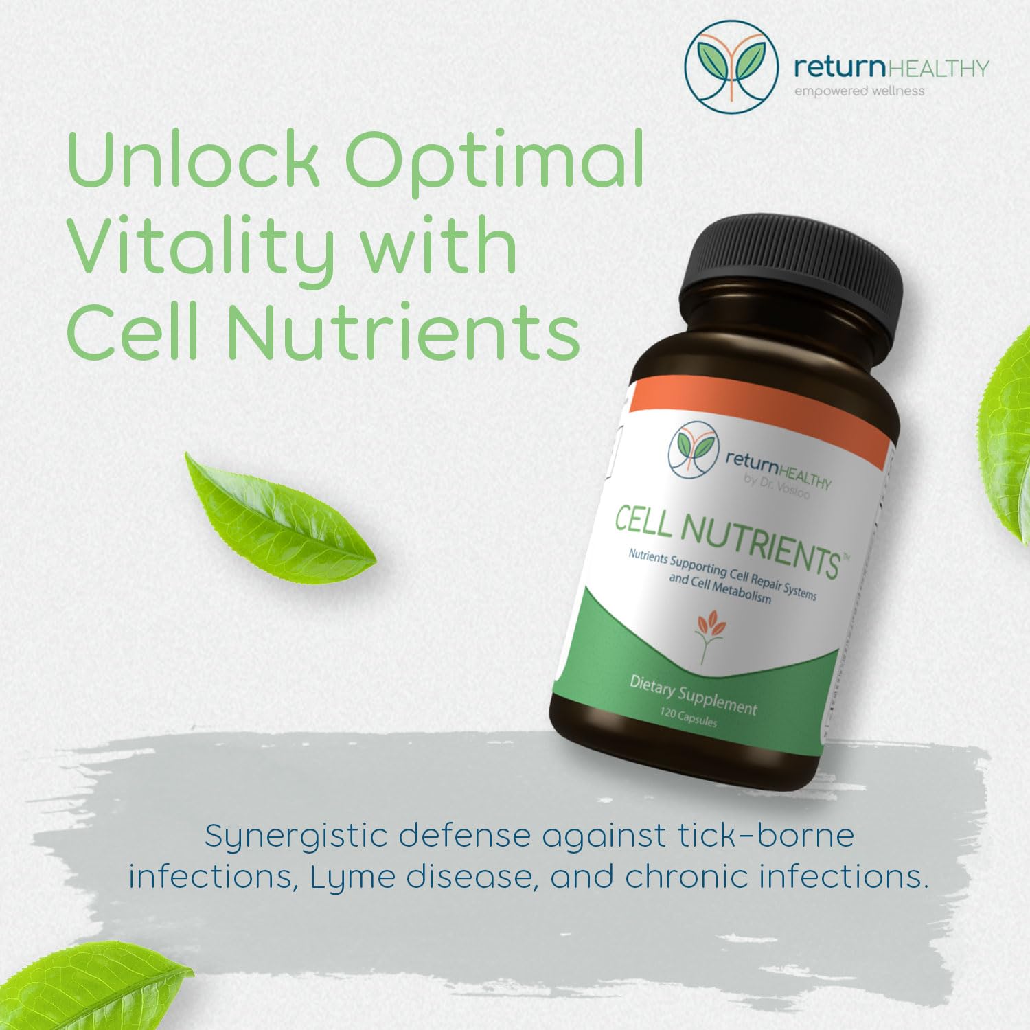 Return Healthy Cell Nutrients | Promotes Cell and Membrane Repair & Cell Metabolism | Helps Fight Tick-Borne Infections & More | Mitochondrial Supplements | Non-GMO, Vegan, 120 caps Return HealthyAu supplements