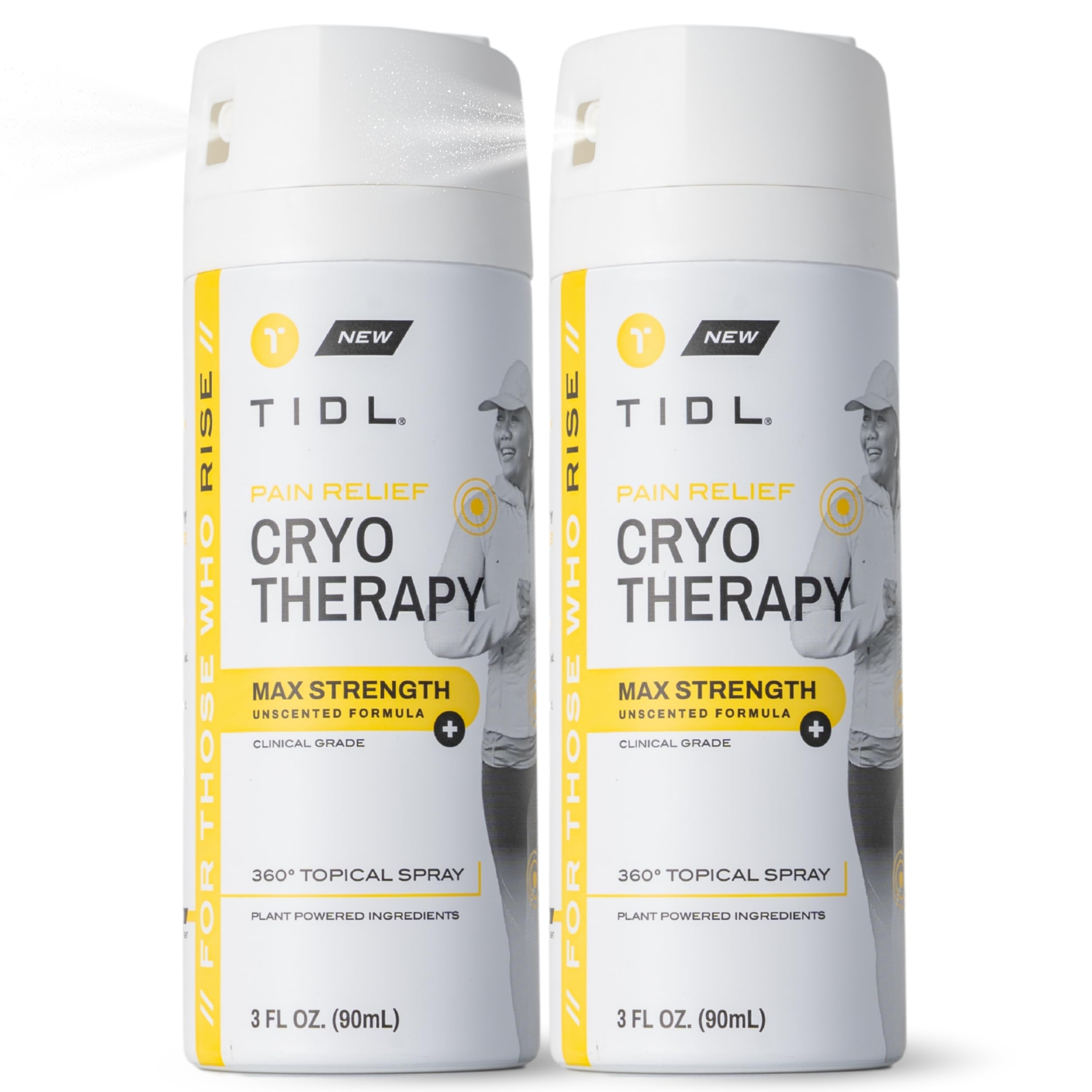 TIDL Cryotherapy Pain Relief Spray, 3 Oz (Pack of 2) Max Strength for Fast-Acting Muscle, Joint & Neck Pain Relief, Plant-Based Menthol & Camphor Pain Reliever, Quick Drying Formula TIDLAu supplements