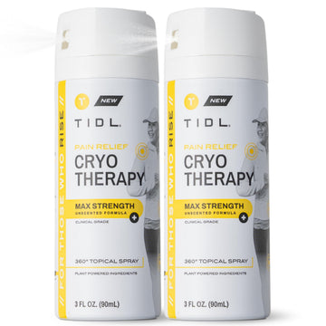 TIDL Cryotherapy Pain Relief Spray, 3 Oz (Pack of 2) Max Strength for Fast-Acting Muscle, Joint & Neck Pain Relief, Plant-Based Menthol & Camphor Pain Reliever, Quick Drying Formula TIDLAu supplements