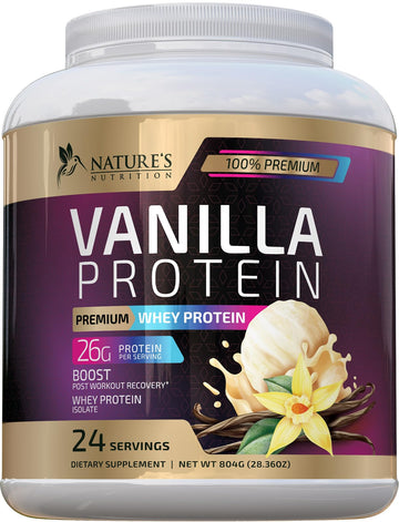 Whey Protein Powder 26g - Vanilla Ice Cream Whey Isolate Protein for Muscle Growth Nature's NutritionUS supplements