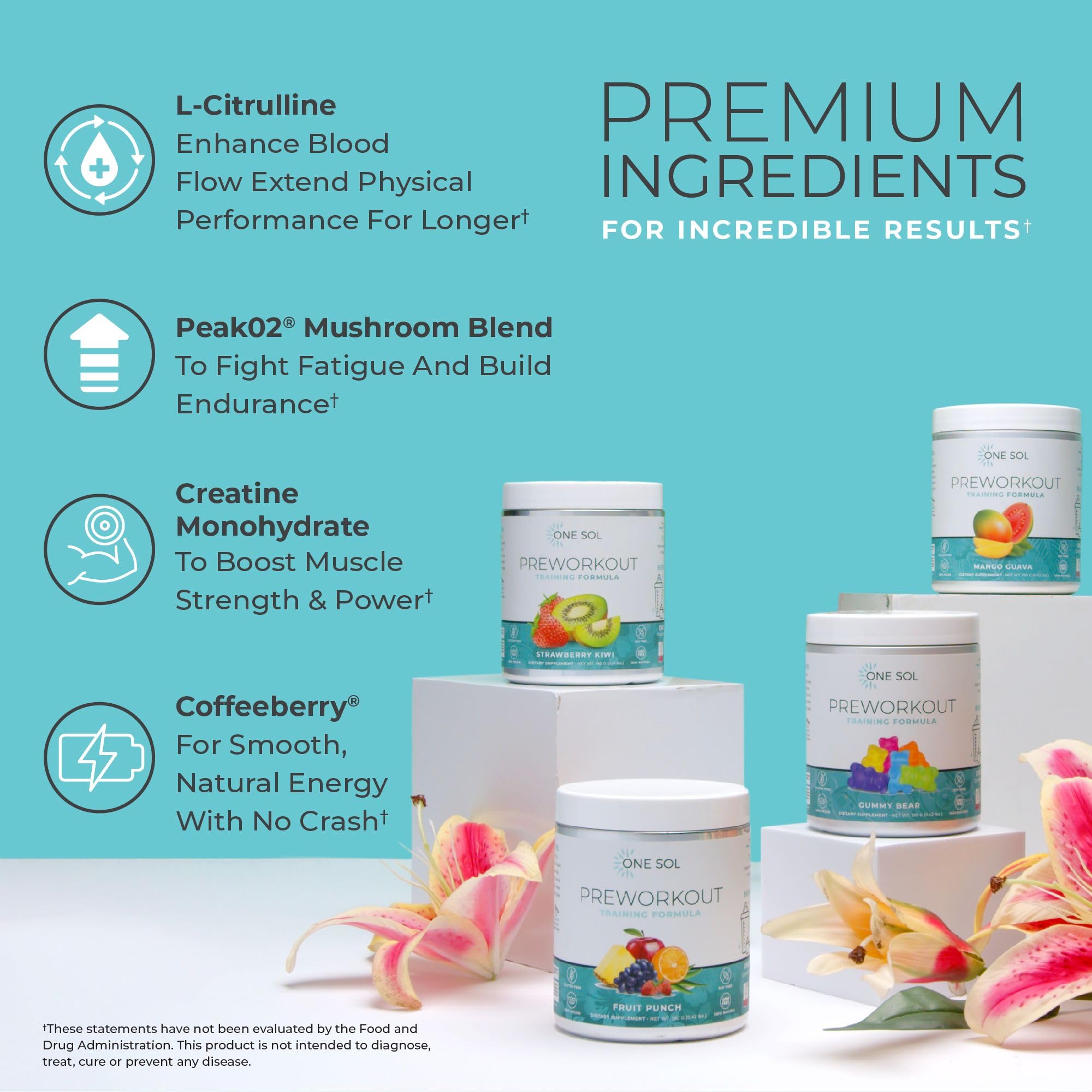 One Sol Pre-Workout for Women, Enhanced Pump & Focus, No Jitters Or Crash, Natural One SolAu supplements