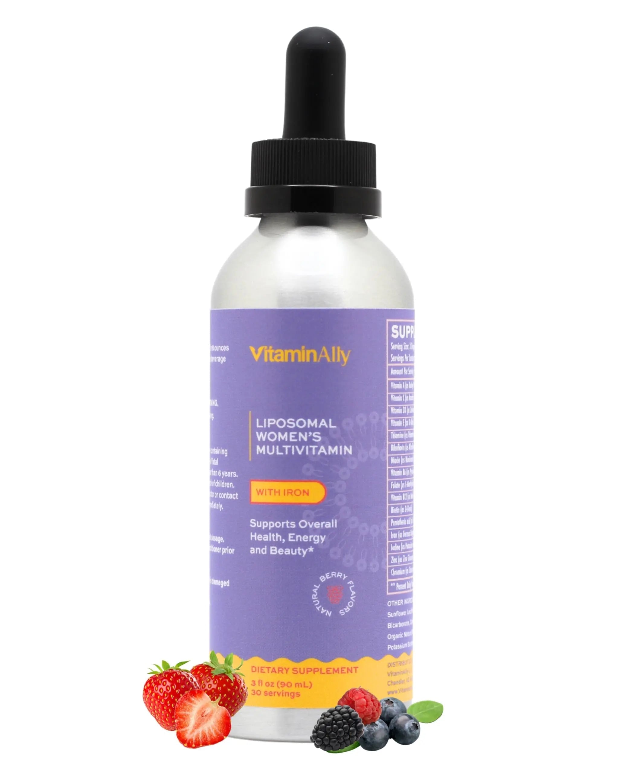 Vitaminally Women's Multivitamin liposomal Liquid Drops with Iron | 30 Day Supply | 3 FL Oz | Non-GMO | Gluten Free | Supports Overall Health, Energy and Beauty VitaminallyAu supplements