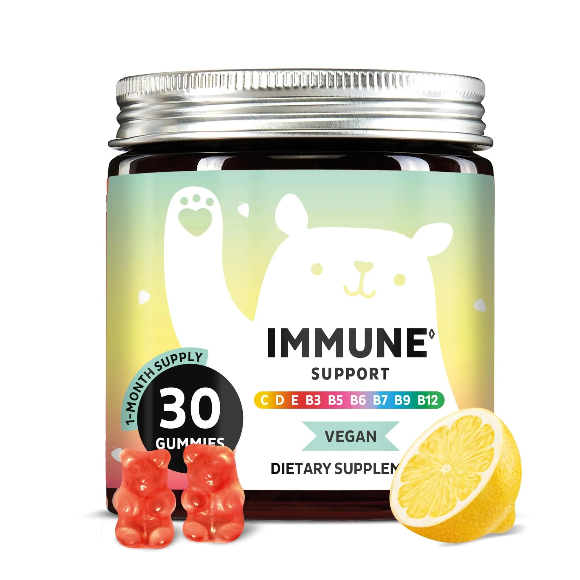 Bears with Benefits Immune Support Gummies – Vitamin C, D, B6 & B12 – Daily Immune Boost – Vegan, Naturally Flavored (30 Gummies) Bears with BenefitsAu supplements