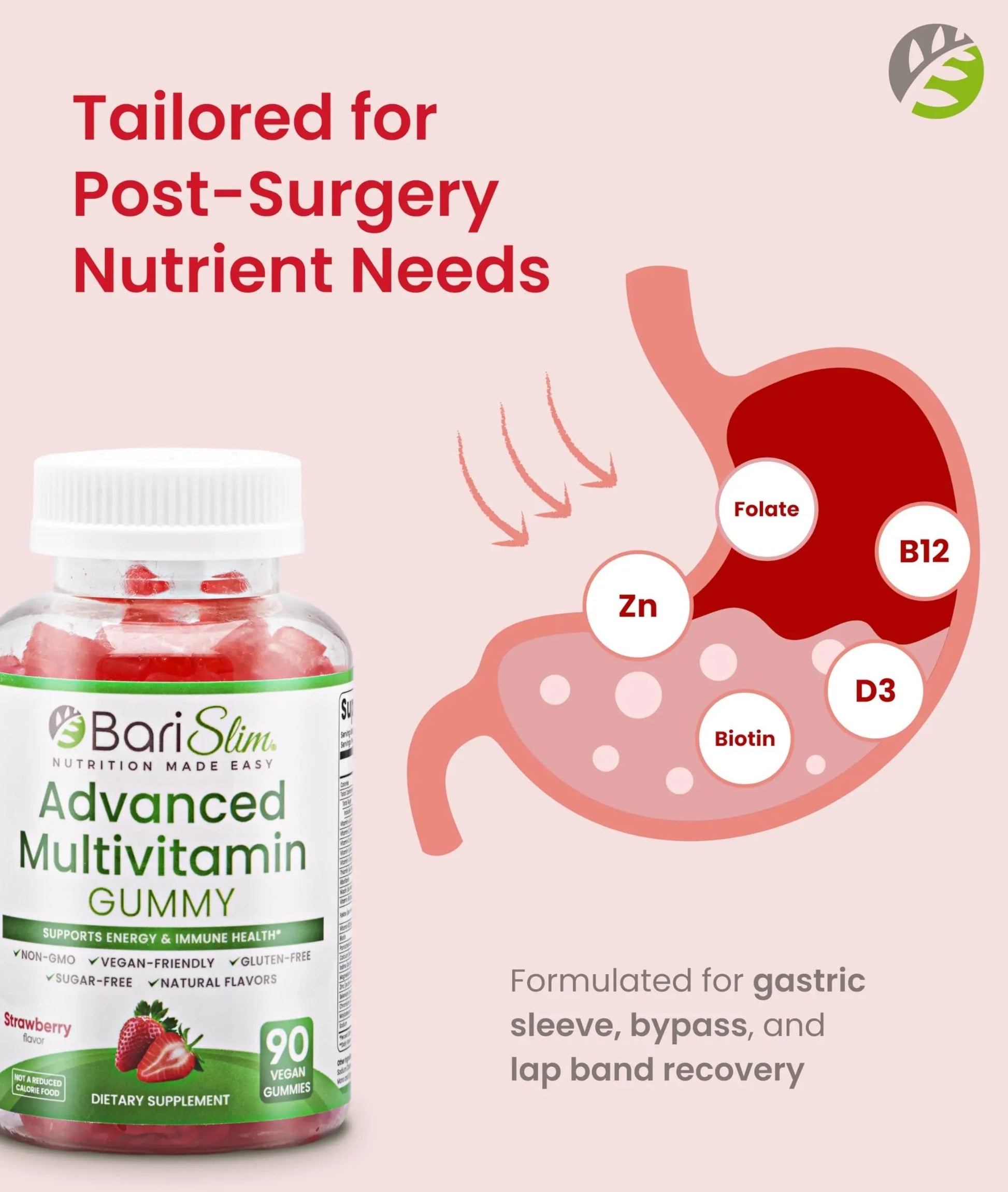 BariSlim Advanced Bariatric Multivitamin Gummies - Specially Formulated Bariatric Vitamins for Patients After Weight Loss Surgery BariSlimAu supplements