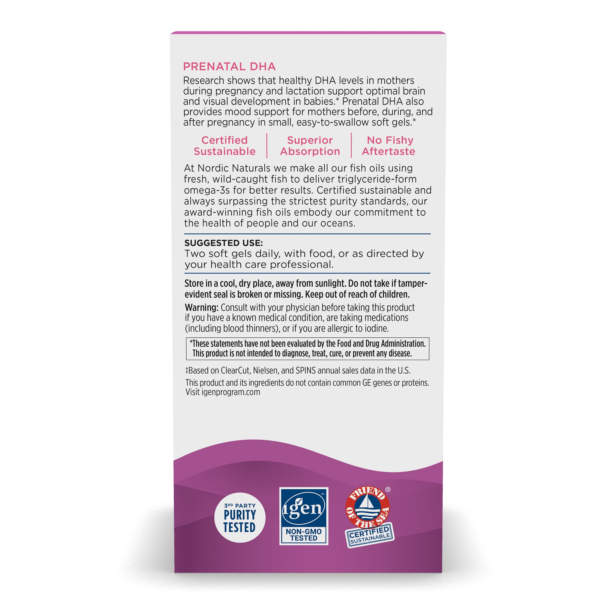 Nordic Naturals Prenatal DHA, Unflavored - 830 mg Omega-3 + 400 IU Vitamin D3-180 Soft Gels - Supports Brain Development in Babies During Pregnancy & Lactation - Non-GMO - 90 Servings Nordic NaturalsAu supplements