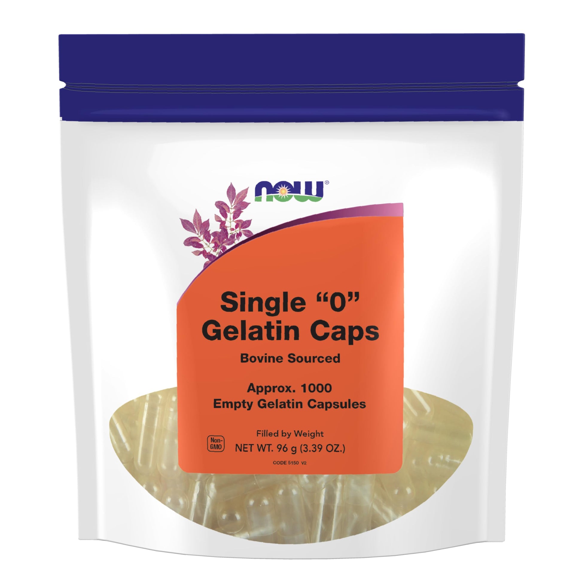 NOW Foods Supplements, Empty Gelatin Capsules, Single "0", Bovine Sourced, Filled by Weight, 1,000 Gel Capsules NOW FoodsAu supplements