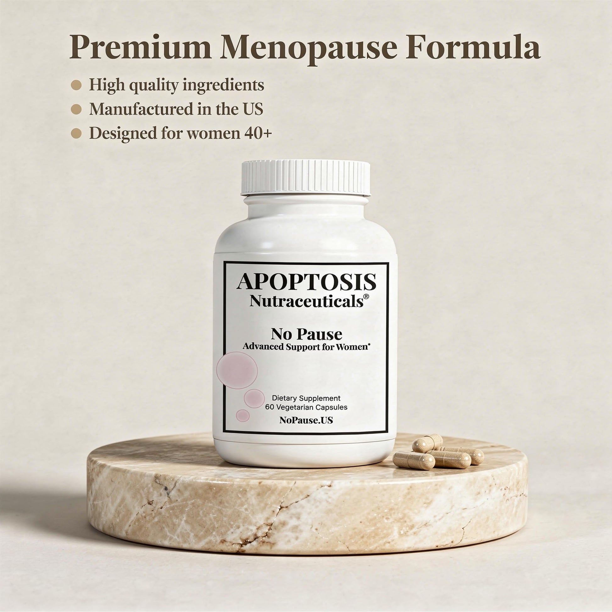 Apoptosis Menopause Supplement for Women – Supports Hot Flash Relief, Mood Balance, Energy & Vitality – with L-Arginine – 60 Capsules – Made in USA Apoptosis NutraceuticalsAu supplements