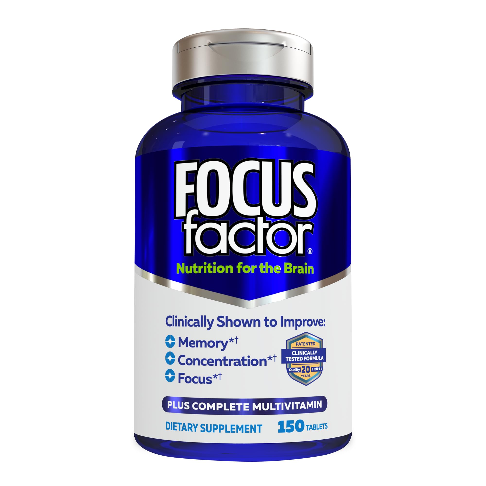 Focus Factor Nutrition for The Brain Improved Memory & Concentration Brain Supplement, 150 Count, 1 Pack (10407) Focus FactorAu supplements