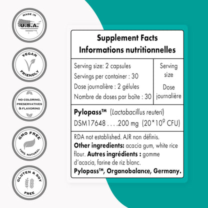 Supersmart - H. Pylori Fight Natural Treatment 20 Billion CFU per Day (Probiotic Lactobac SupersmartUS supplements