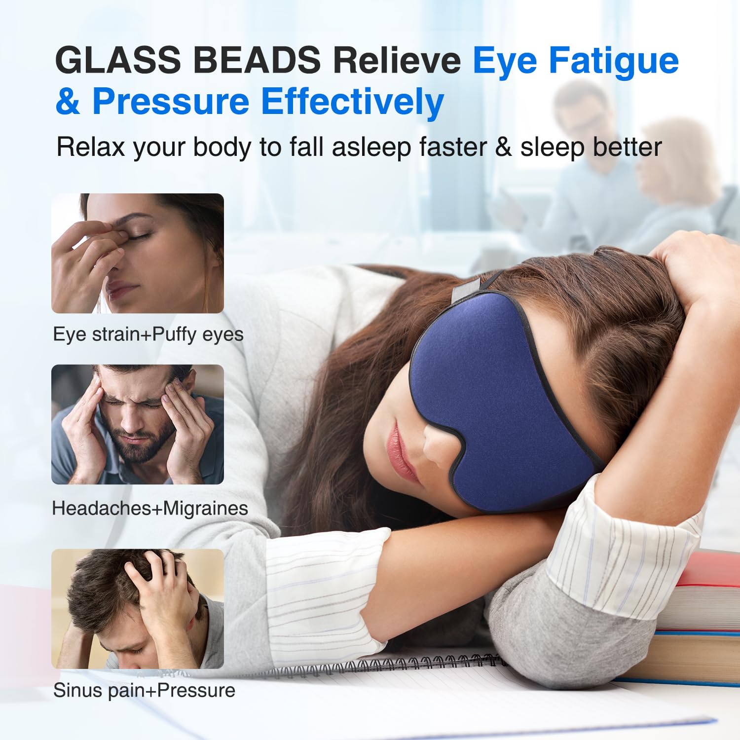 YFONG Weighted Sleep Mask, Women Men 3D Eye Mask Blocking Lights YFONGUS supplements