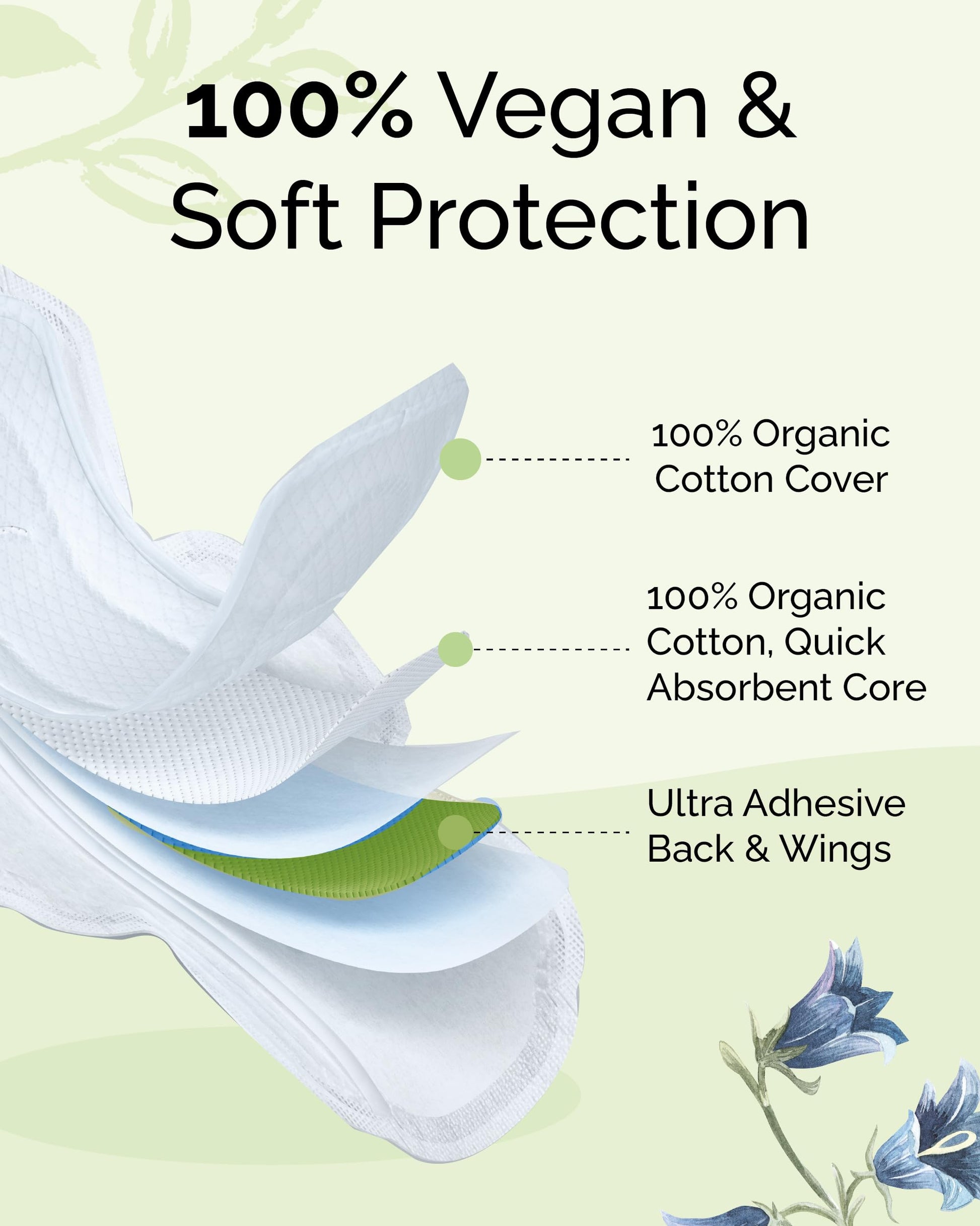 LABON Premium Vegan Organic Sanitary Pads (Regular, 25cm, 32 Counts) - 100% Organic Cotton Cover OCBONAu supplements