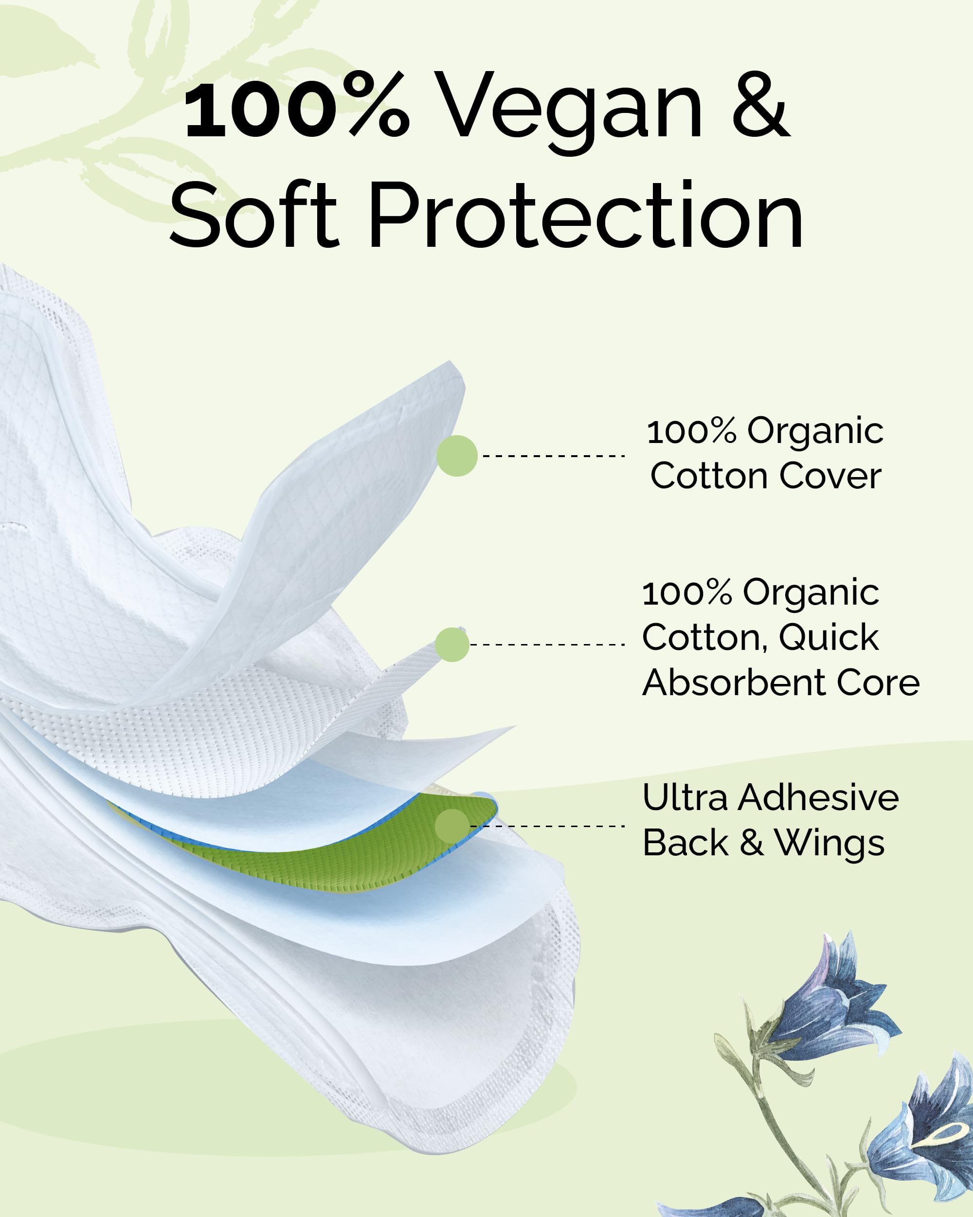 LABON Premium Vegan Organic Sanitary Pads (Regular, 25cm, 32 Counts) - 100% Organic Cotton Cover OCBONAu supplements