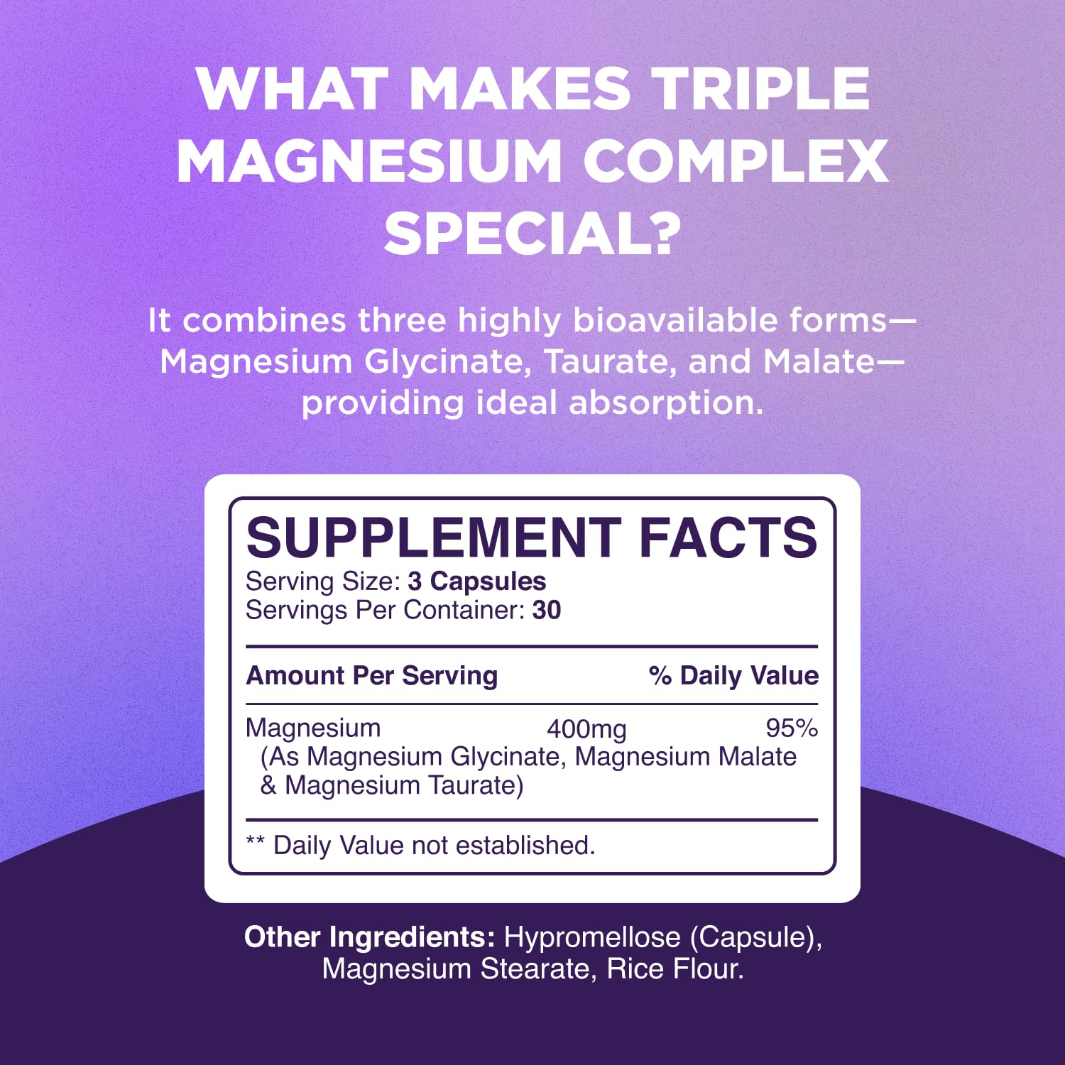 Highly Potent Magnesium Complex Capsules - Triple Magnesium Blend with Taurate Glycinate and Malate - 400mg Supplement Supports Relaxation & Overall Wellness Non-GMO Vegan - 90 Count PhytoralAu supplements