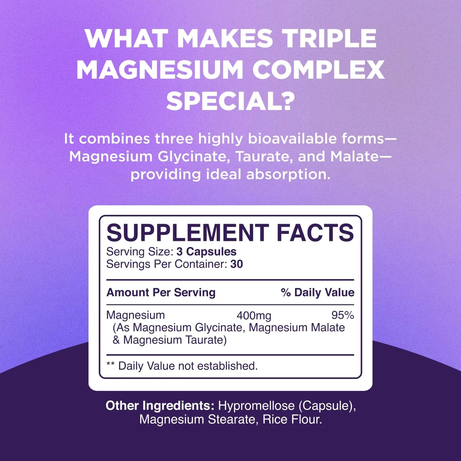Highly Potent Magnesium Complex Capsules - Triple Magnesium Blend with Taurate Glycinate and Malate - 400mg Supplement Supports Relaxation & Overall Wellness Non-GMO Vegan - 90 Count Phytoralnz supplements