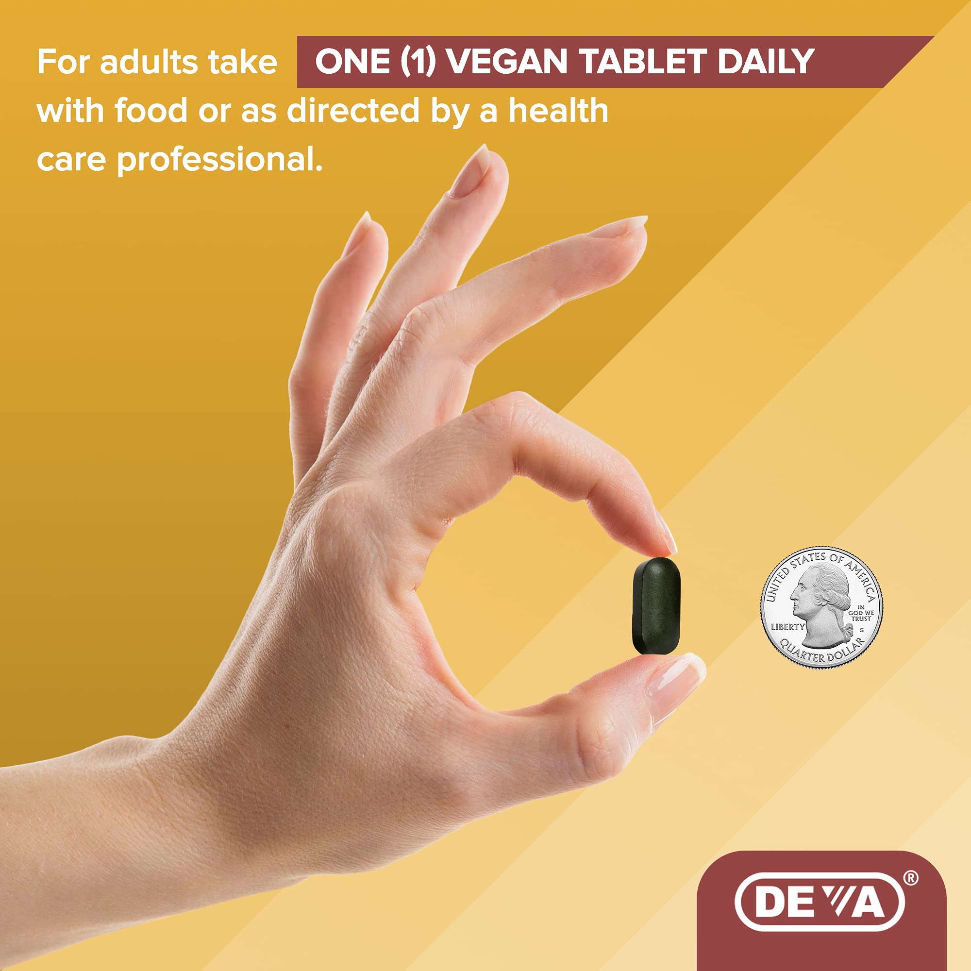 DEVA Vegan Multivitamin & Mineral Supplement with Iron 2-Pack, Spirulina, Chlorella, Ashwagandha, Broccoli & More, 90 Coated Tablets Each DEVAAu supplements