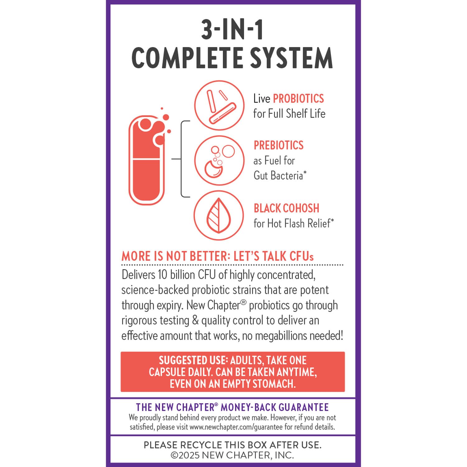 New Chapter All-Flora Probiotic Menopause Balance, Ultra-Concentrated Probiotics for Women with Black Cohosh for Menopause Hot Flashes, 100% Vegan, 30 Vegan Capsules New ChapterAu supplements