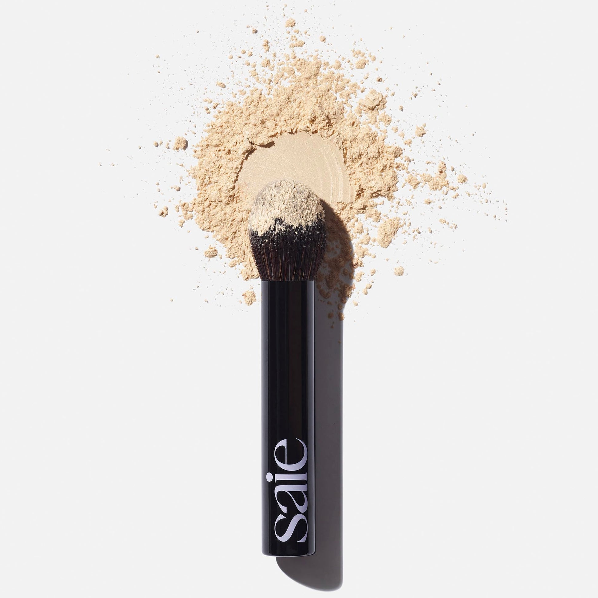 Saie Face Powder Duo, Medium - The Fluffy Brush, Soft, Multi-Use Targeted Powder Brush With Tapered Tip & Airset Radiant Loose Setting Powder, Translucent Medium (0.14 oz) - Vegan, Cruelty-Fee SaieAu supplements