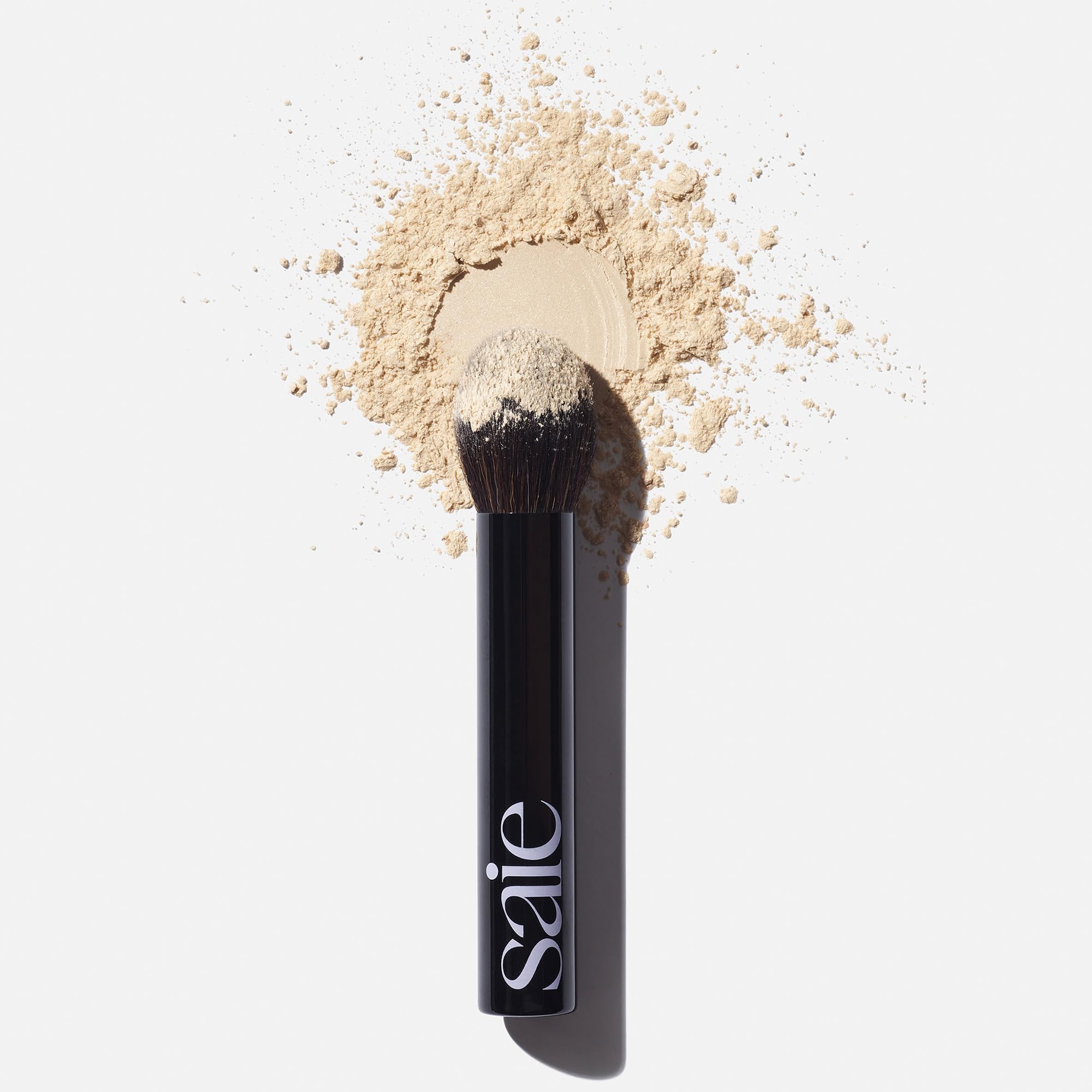 Saie Face Powder Duo, Medium - The Fluffy Brush, Soft, Multi-Use Targeted Powder Brush With Tapered Tip & Airset Radiant Loose Setting Powder, Translucent Medium (0.14 oz) - Vegan, Cruelty-Fee SaieAu supplements
