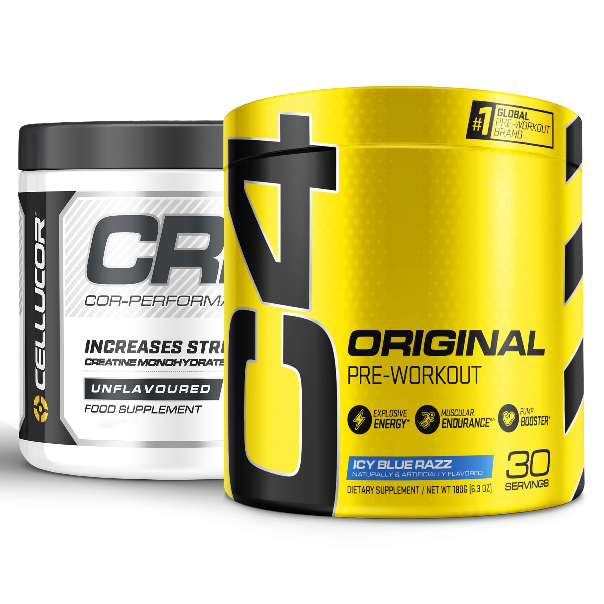Cellucor Pre Workout & Creatine Bundle, C4 Original Pre Workout Powder, Icy Blue Razz CellucorAu supplements