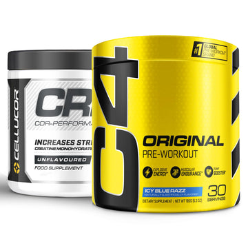 Cellucor Pre Workout & Creatine Bundle, C4 Original Pre Workout Powder, Icy Blue Razz CellucorAu supplements