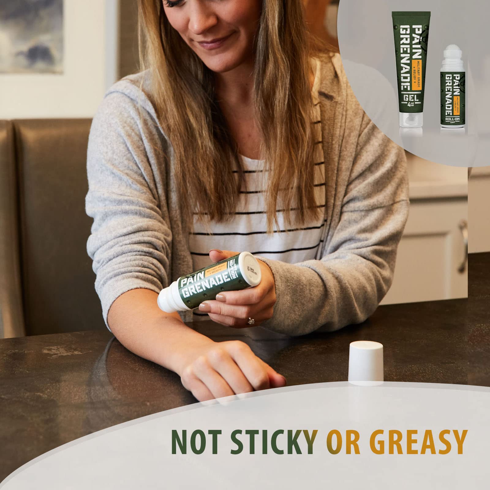 Plant Powered Roll-On Gel by Pain Grenade - Cooling and Warming Gel with Arnica, Menthol, Camphor, Glucosamine, and Other All Natural Botanicals - 3 - Pack M PAIN MANAGEMENT TECHNOLOGIESAu supplements