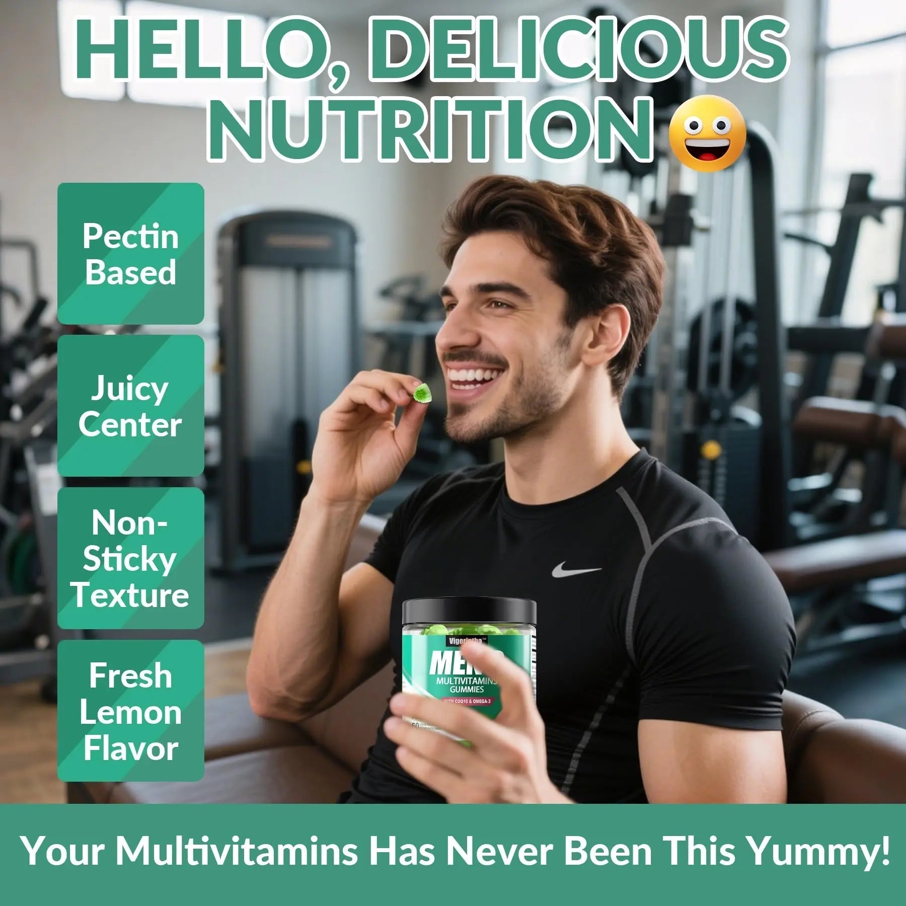 2 Pack Mens Multivitamins Gummies- Methylated Multivitamin for Men with Coq 10, Vegan Omega 3, Vitamins A C E D3 K2 B6 B12 B1 B2 VigorinthaAu supplements