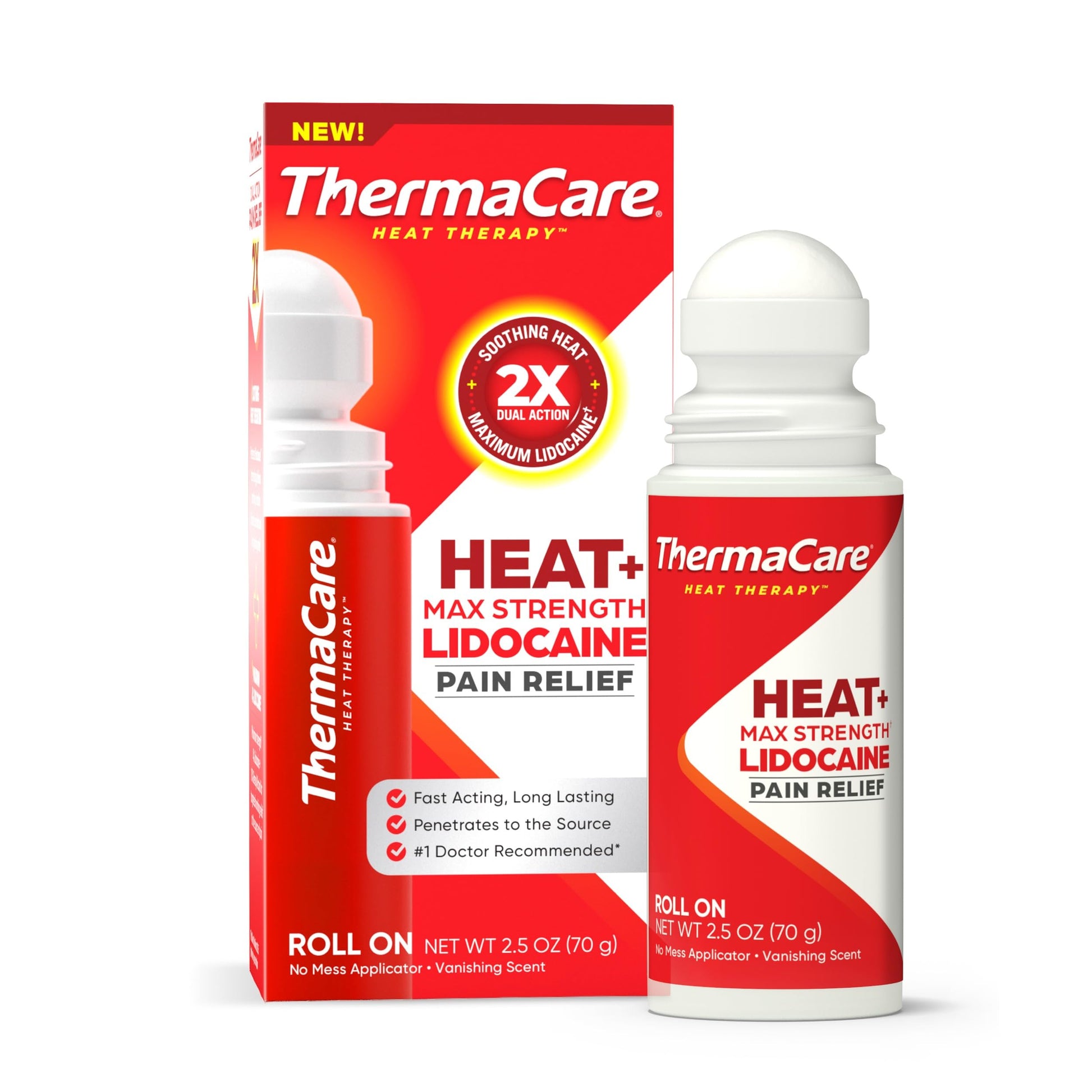 ThermaCare Heat + Max Strength 4% Lidocaine Roll-On - Dual Action Pain Relief with Patented Heatwave Technology - Targeted No-Mess Relief for Back, Neck, Muscles, & Joints ThermaCareAu supplements