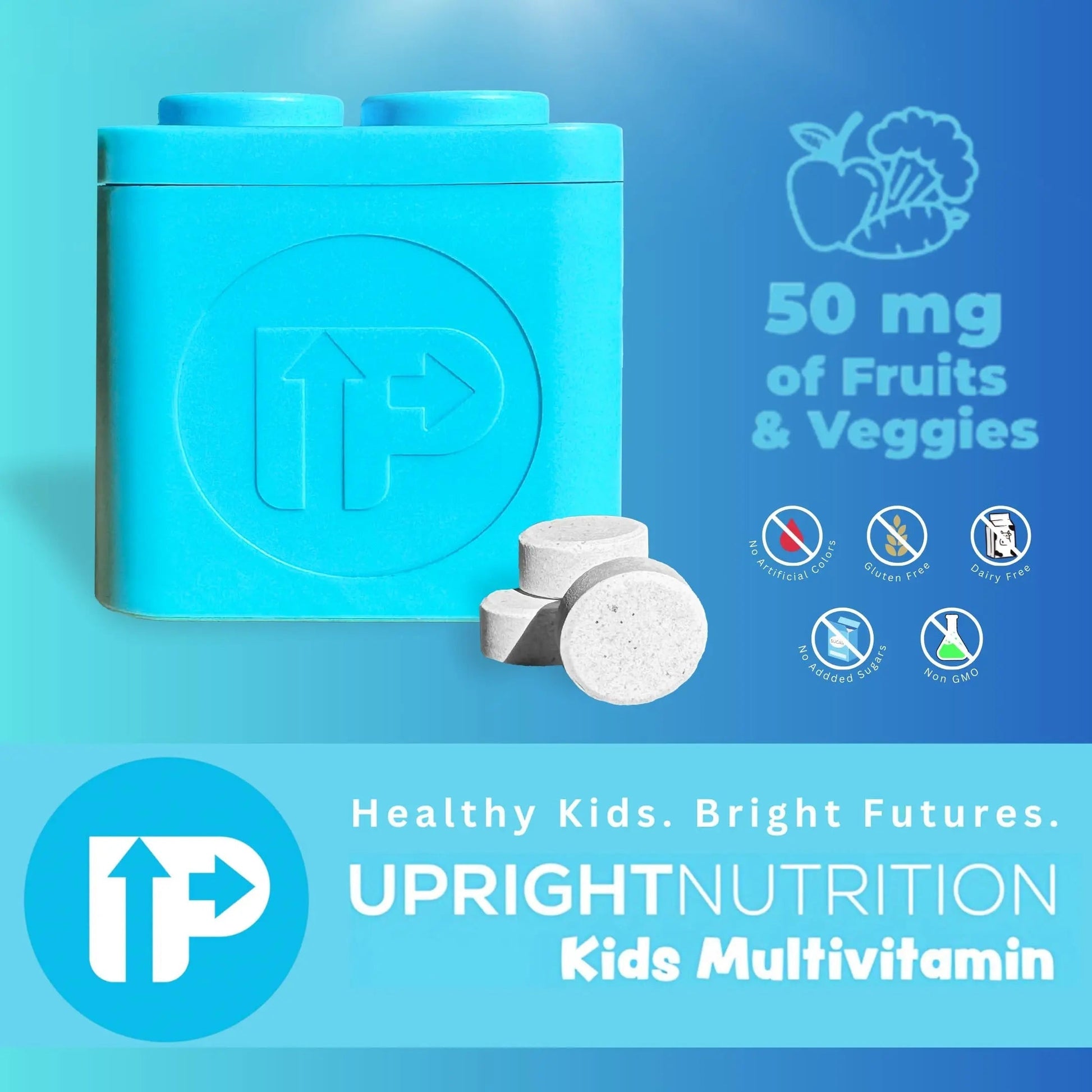 Upright Nutrition Children's Multivitamin | 30 Day Supply | Chewable, Sugar-Free | 17+ Essential Vitamins & Minerals with 50mg of Fruits & Veggies Upright NutritionAu supplements