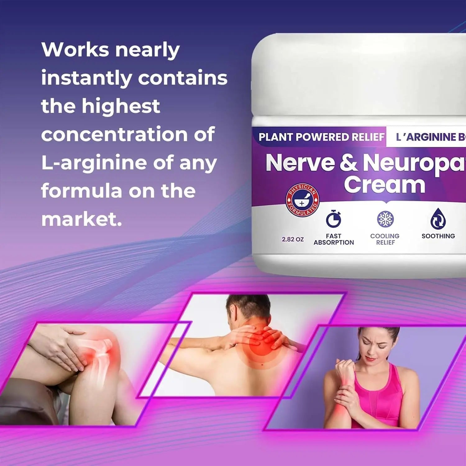 Nerve and Neuropathy Cream – Plant Powered Relief for Foot, Hands, Legs, Toes Includes 7grams of L’Arginine; Vitamin B6, Arnica, Aloe -2.82oz M PAIN MANAGEMENT TECHNOLOGIESAu supplements
