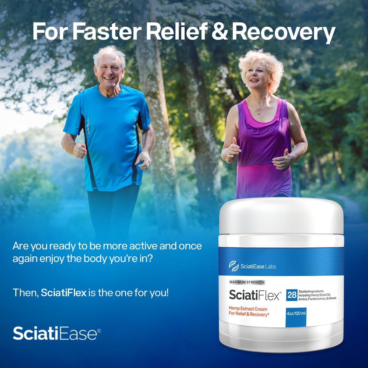 SciatiFlex Topical Sciatic Cream - Maximum Strength Hemp Cream with Arnica Extract, Shea Butter & Aloe Vera - Help with Nerve Discomfort in Lower Back, Hips, Buttocks, Legs & Feet - 4oz SciatiEaseAu supplements