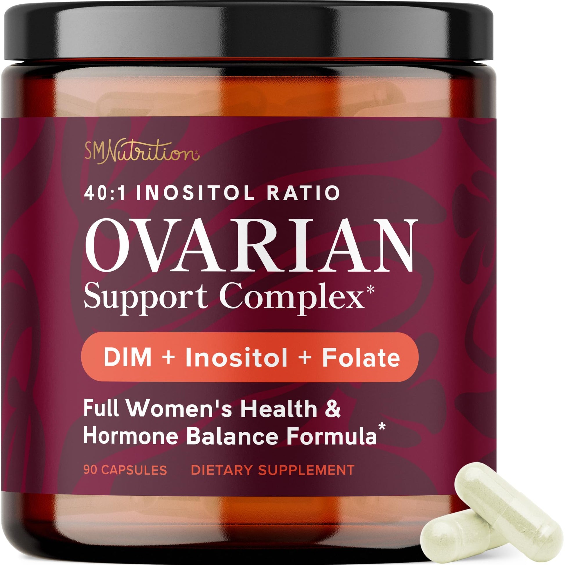 Ovarian Support for Hormone Balance for Women | Healthy Ovulation, Menstrual Cycle & Reproductive Health Support | DIM Supplement with Myo-Inositol & D-Chiro Inositol & Folate Complex | 30 Day Supply SMNutritionAu supplements